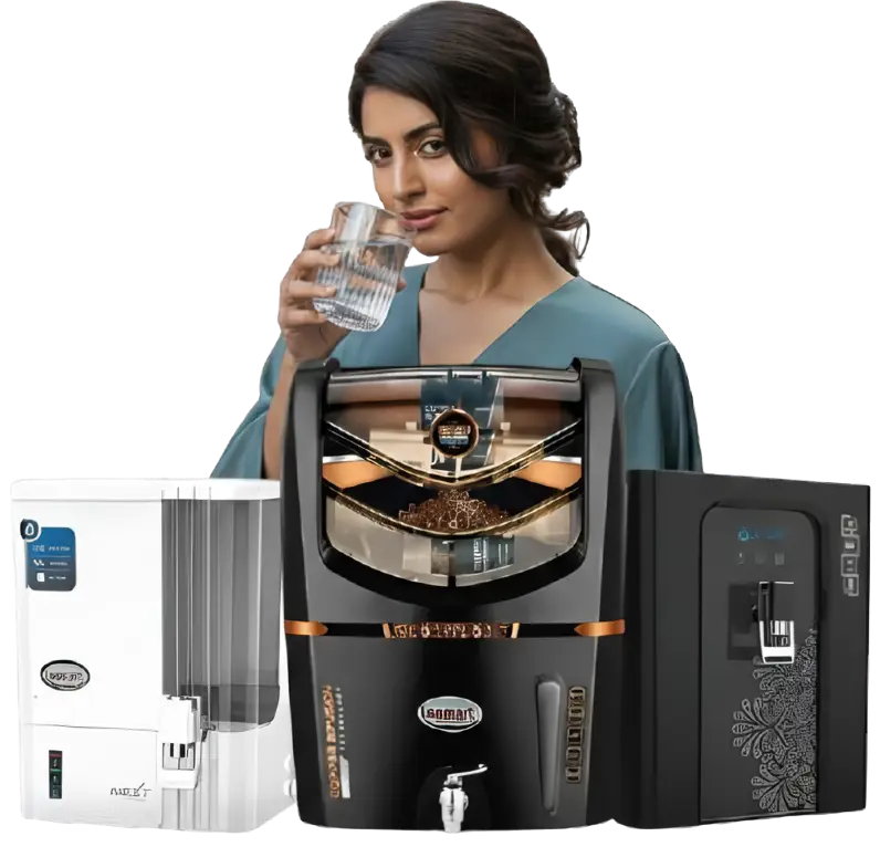 Woman holding a clean glass of water